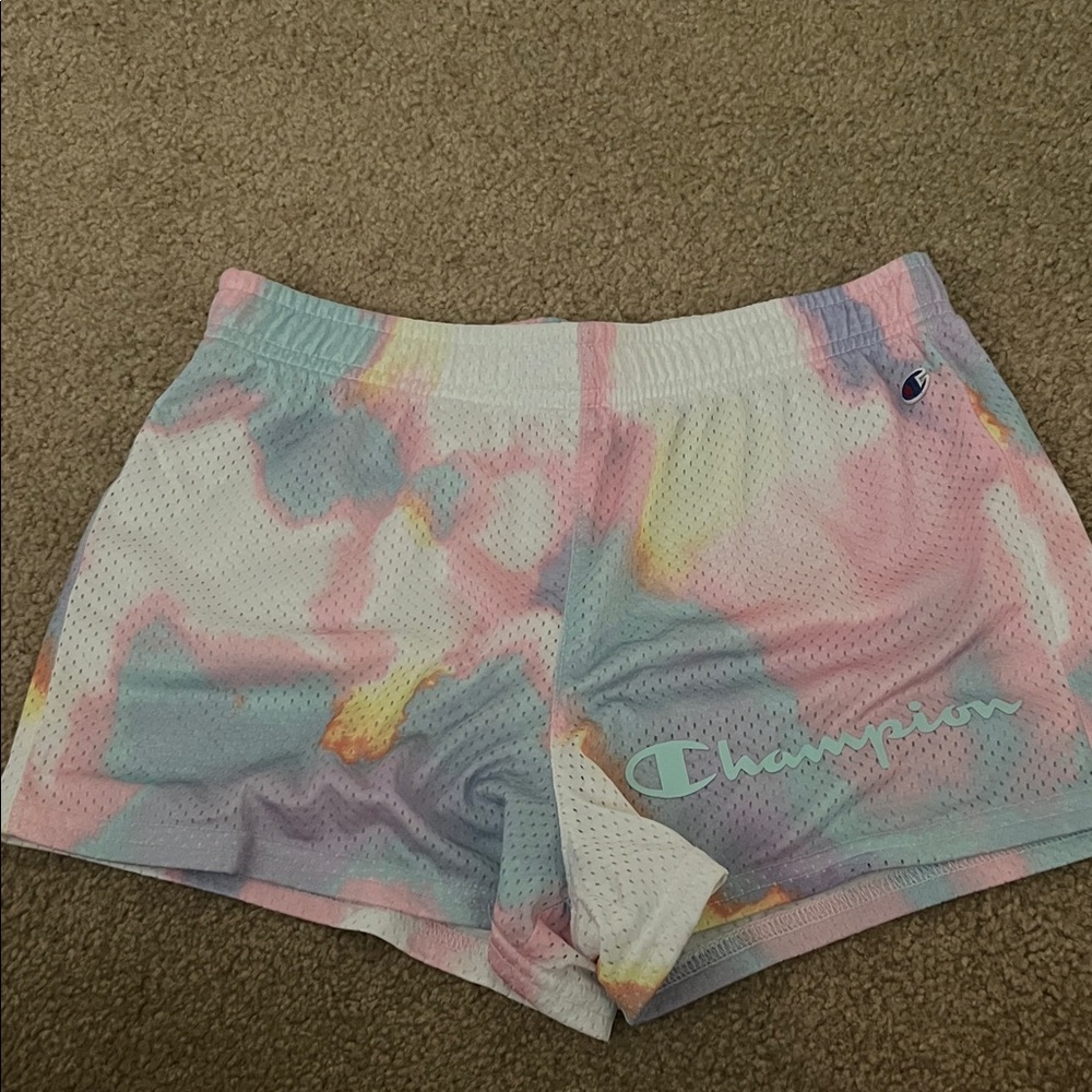 Champion Pastel Tie-Dye Mesh Kids Shorts - Pink, Blue, Cream